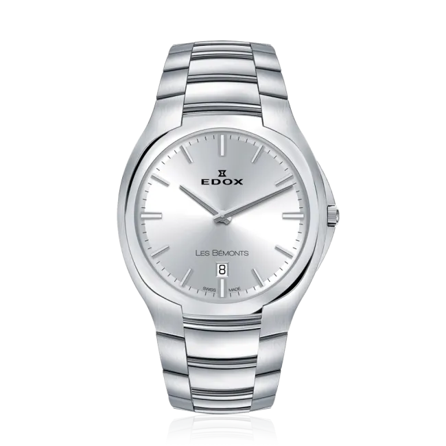 Edox Les Bémonts Ultra Slim Date armbåndsur klassisk