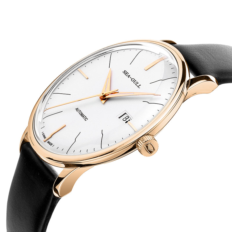 Sea-gull Bauhaus 519.519 herreklokke automatisk hvit 40mm