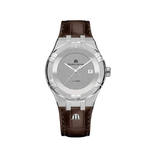 Label Noir Aikon Automatic 42MM klokke hvit brun skinnrem