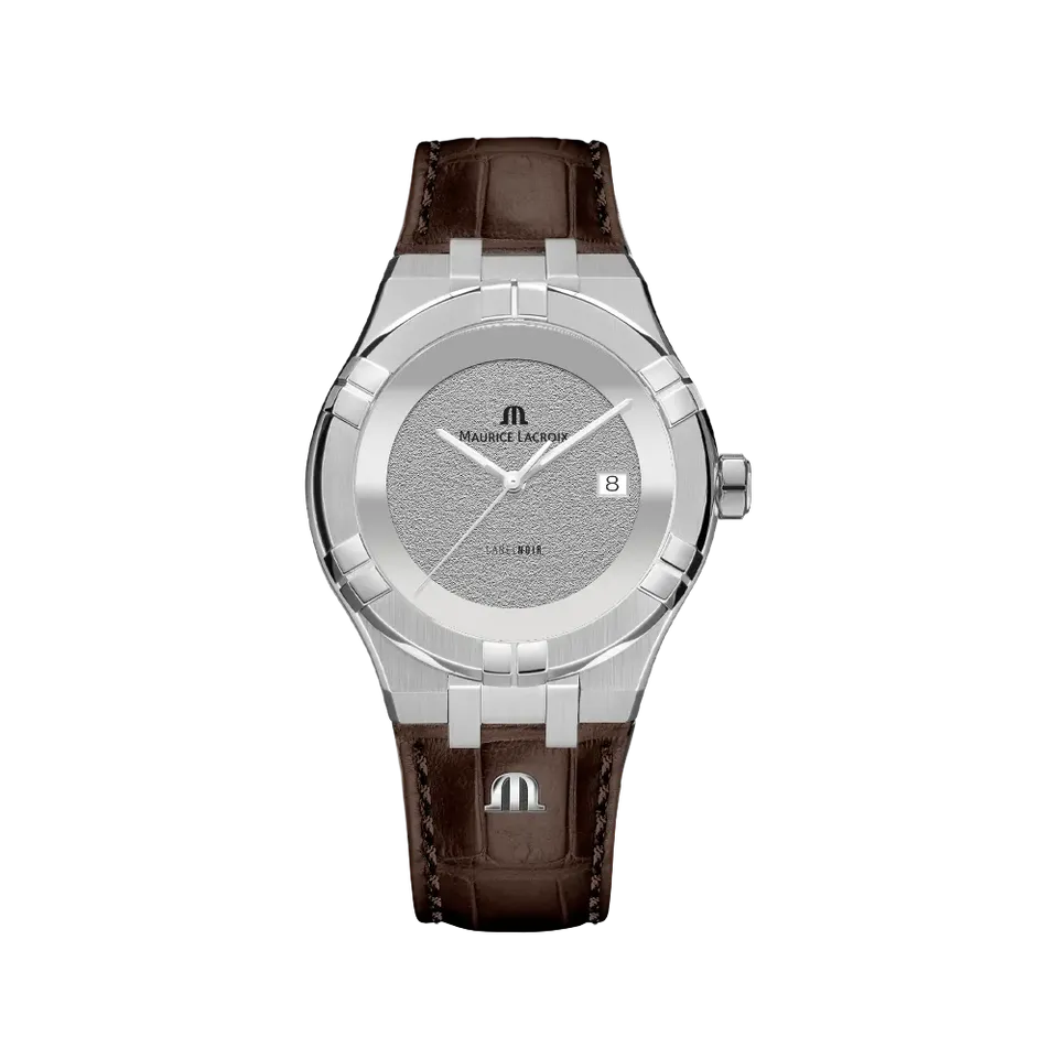 Label Noir Aikon Automatic 42MM klokke hvit brun skinnrem
