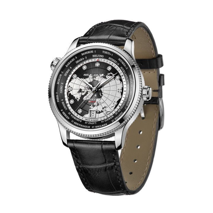 Sea-gull 819.95.7079V herreklokke blå GMT