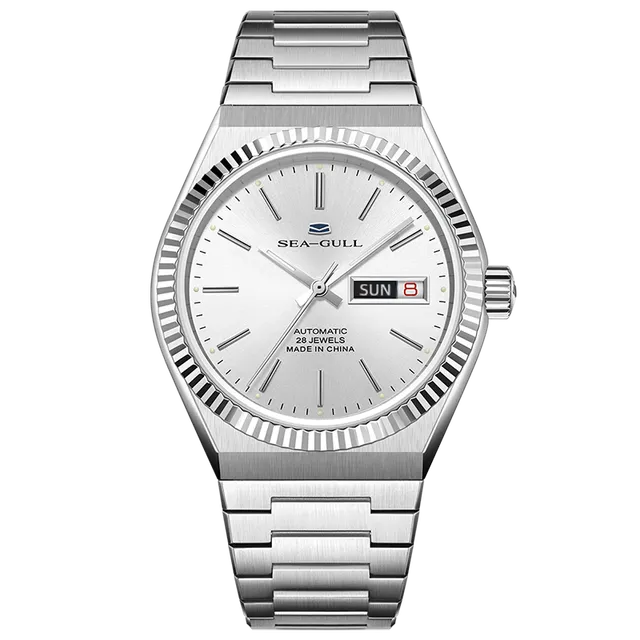Sea-gull 816.12.1075 herreklokke hvit 38mm day-date