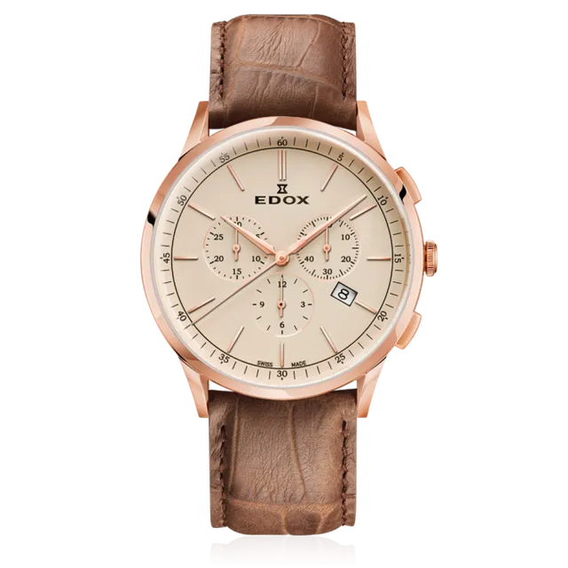 Edox Les Vauberts Chronograph Date herreklokke