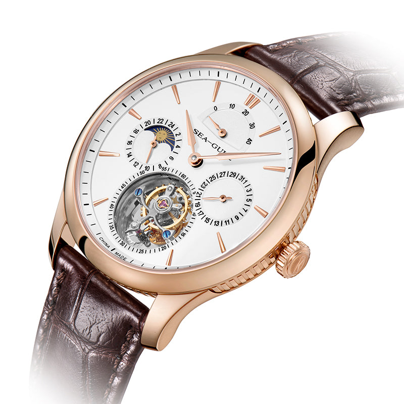 Sea-gull Artisan Heritage 518.937 herreklokke hvit 41 mm