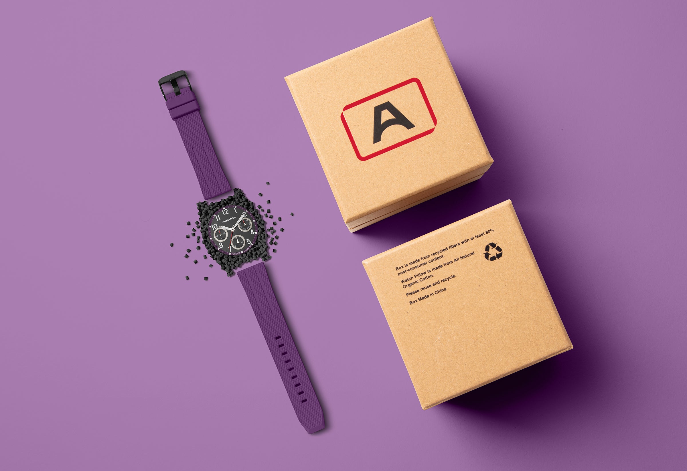 Armitron Wave 40mm klokke lilla resirkulert plast