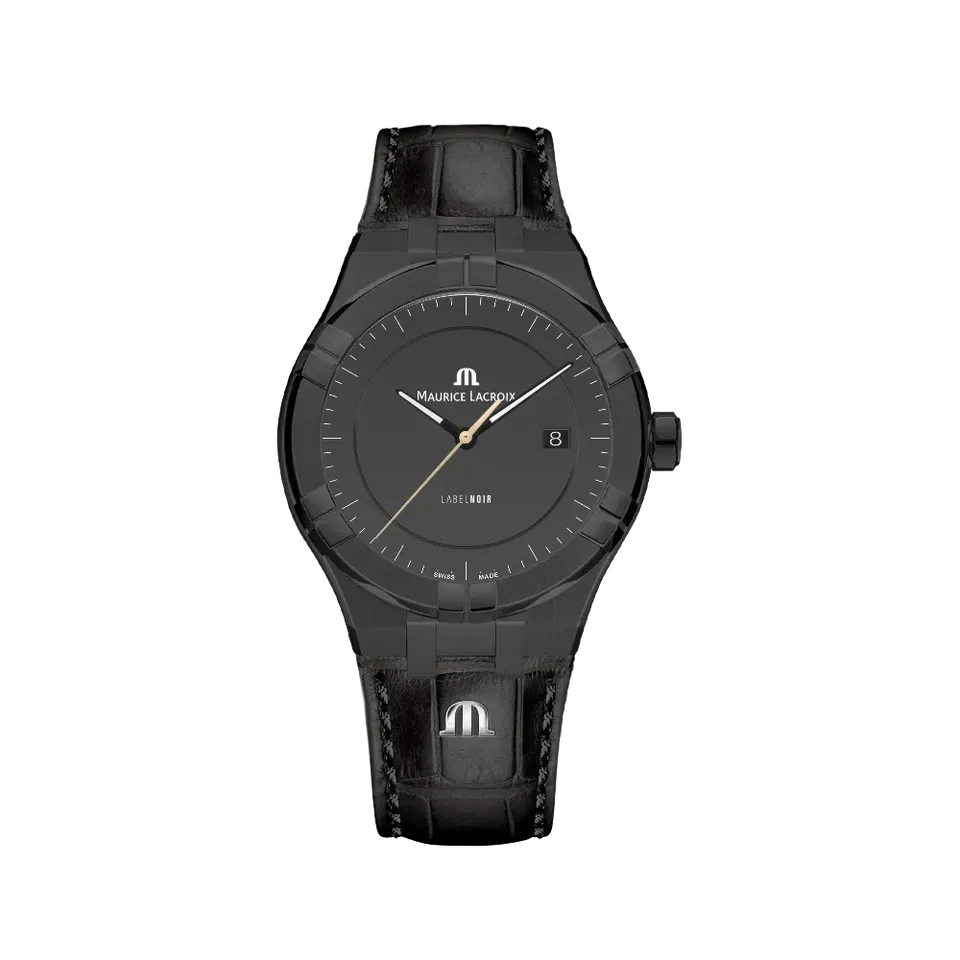 Label Noir Aikon Automatic 42MM klokke PVD skinn microgroove