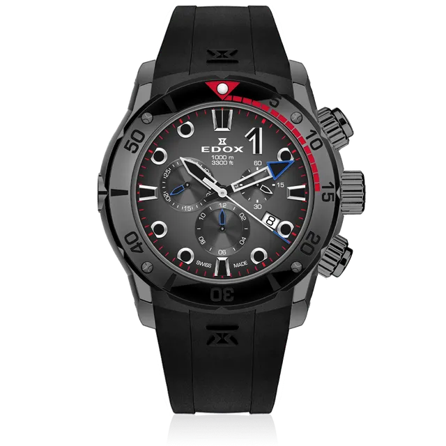 Edox Chronograph herreklokke med kronograf