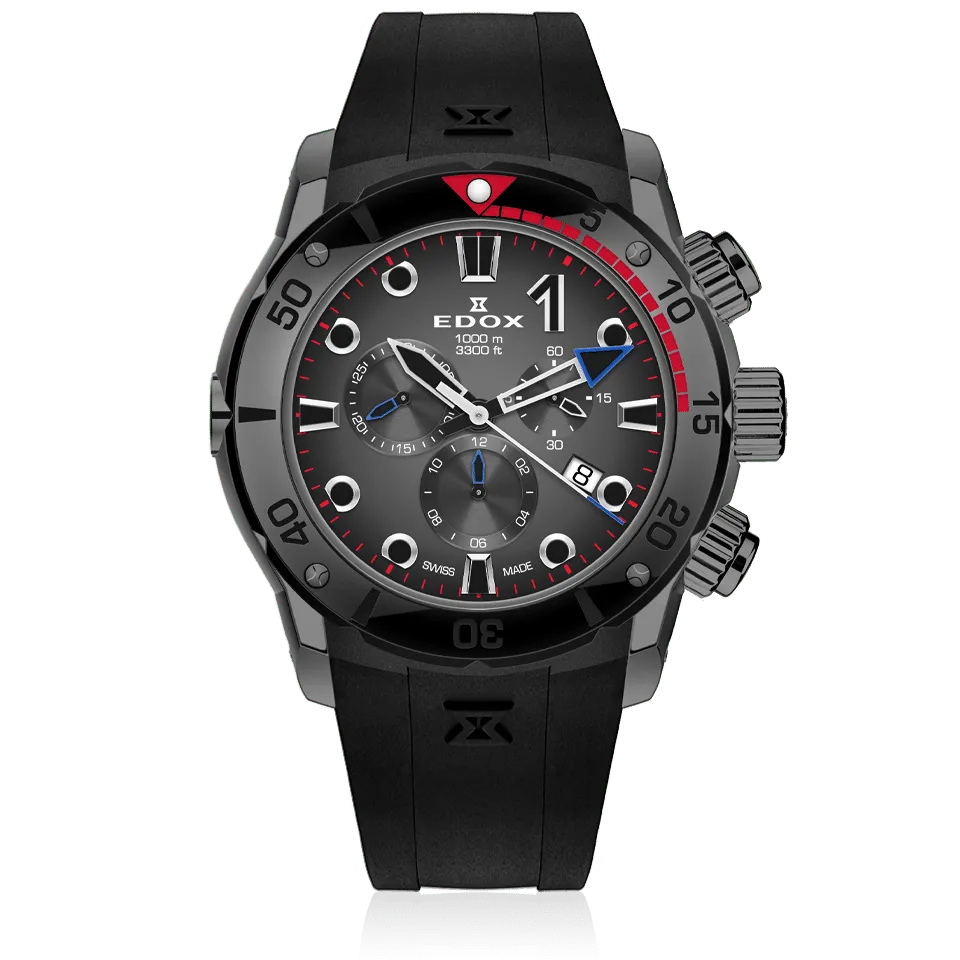 Edox Chronograph herreklokke med kronograf