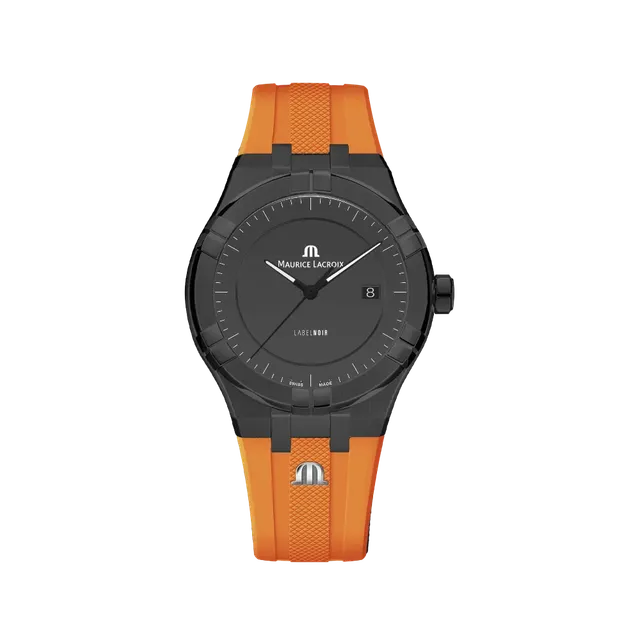 Label Noir Aikon Automatic 42MM klokke PVD oransje gummi