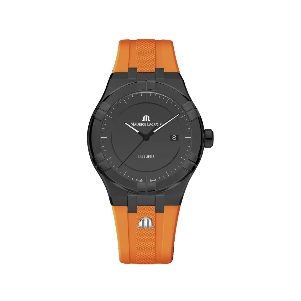 Label Noir Aikon Automatic 42MM klokke PVD oransje gummi