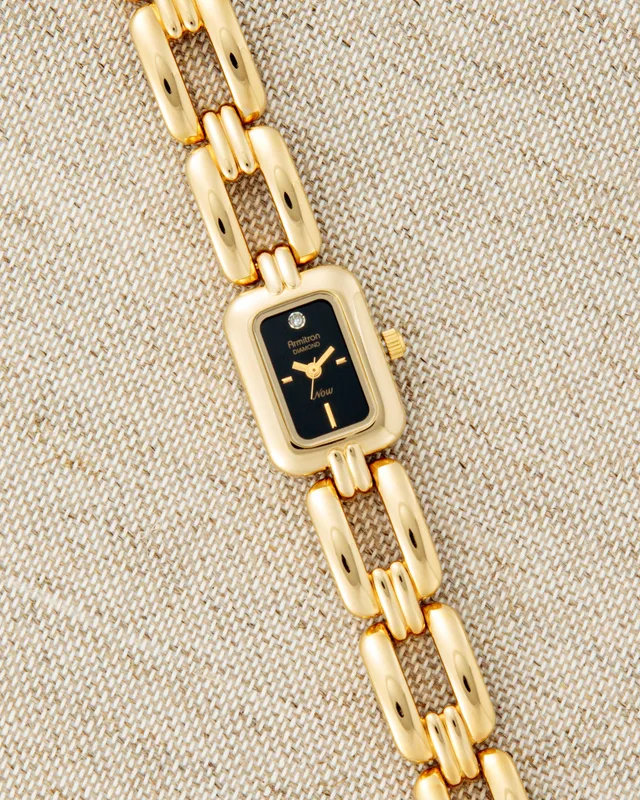 Armitron Vintage 3492 dameklokke gull diamant