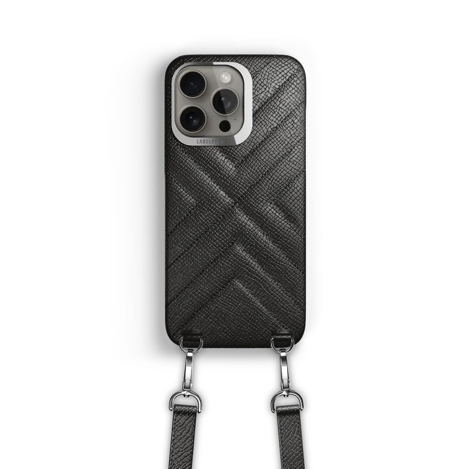Label Noir iPhone 15 Pro Max deksel skinn med stropp