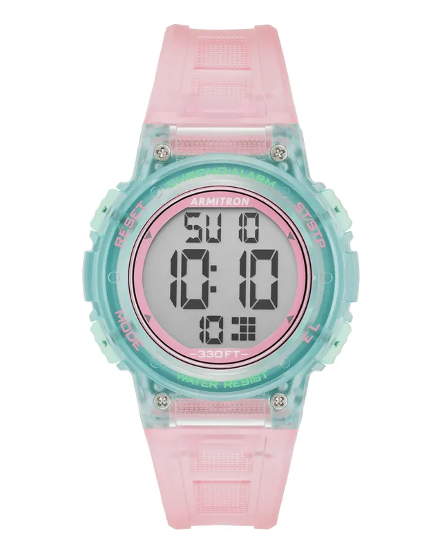 Armitron Jelly Chrono 37mm digitalklokke rosa blå