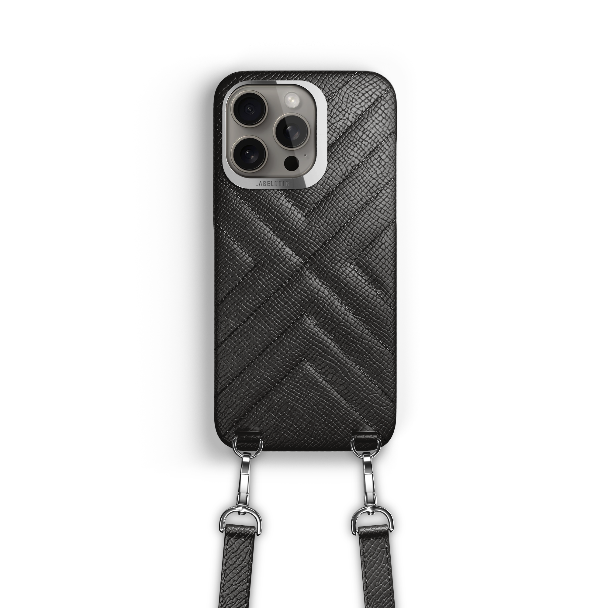 Label Noir iPhone 15 Pro crossbody deksel skinn svart