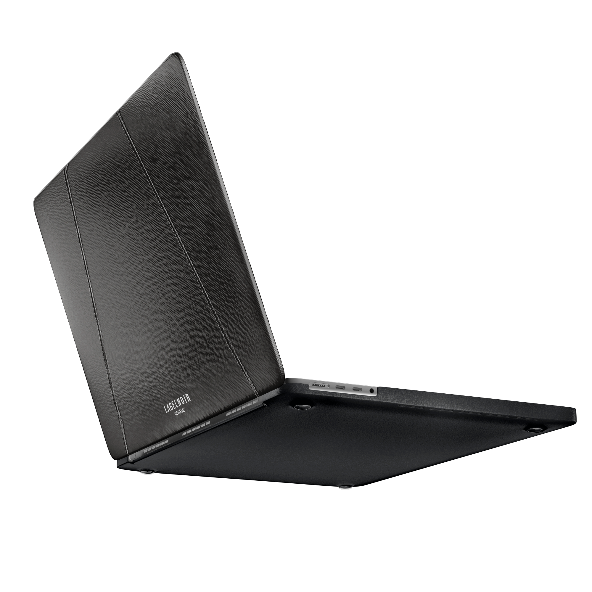 Label Noir Saffiano MacBook Pro 16 deksel skinn svart