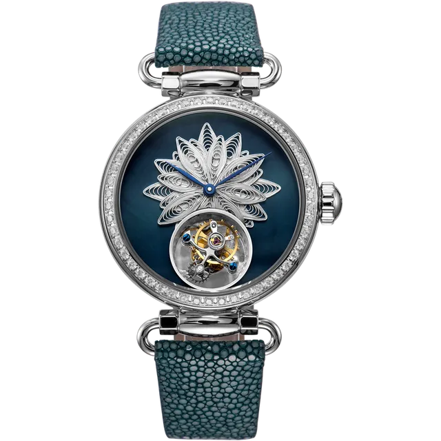 Sea-gull Artisan ICH 713.18.8100L dameklokke tourbillon blå