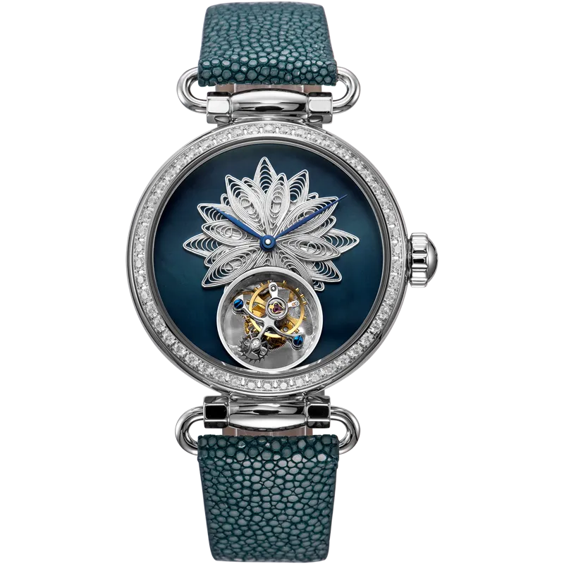 Sea-gull Artisan ICH 713.18.8100L dameklokke tourbillon blå