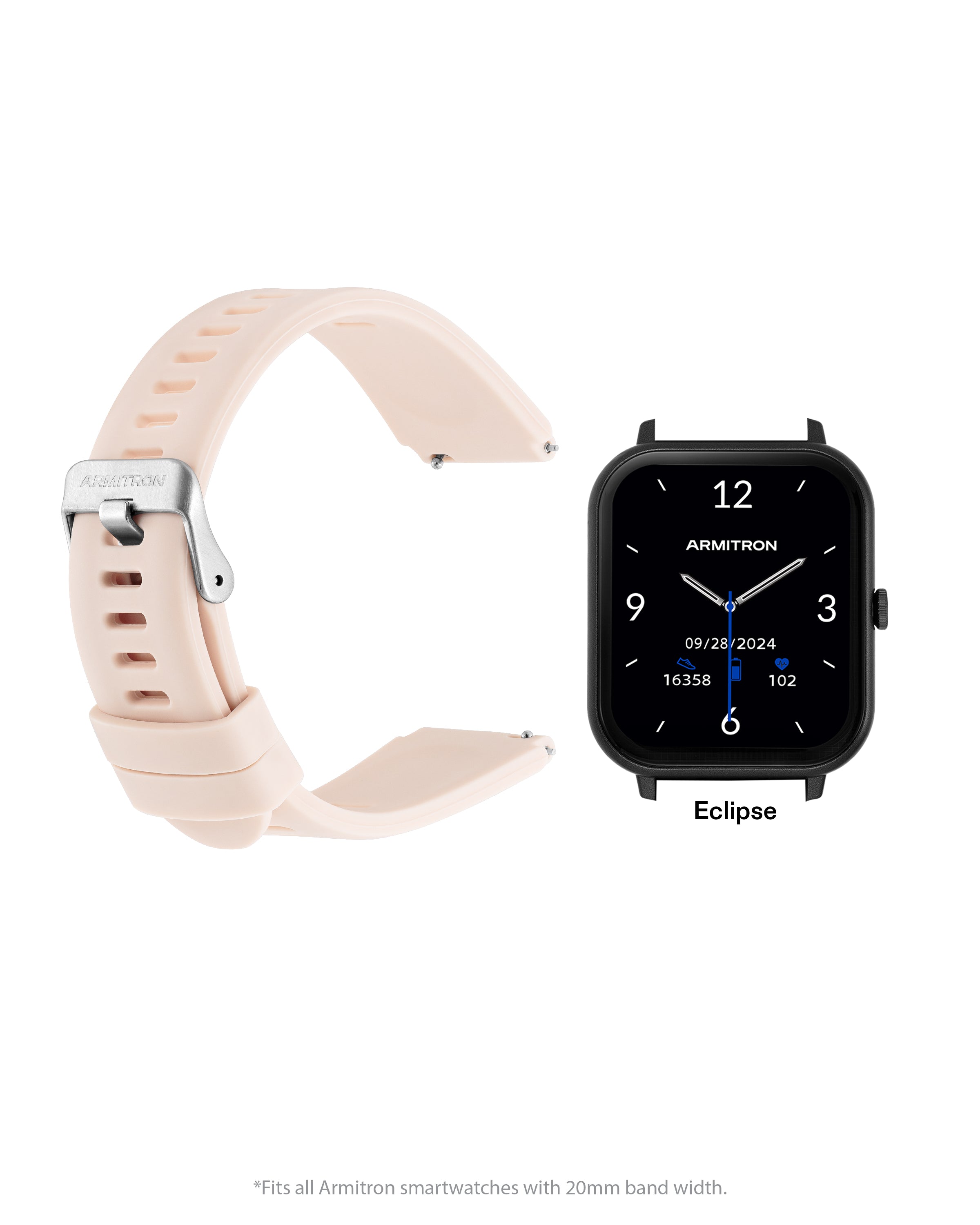 Armitron Connect 20mm silikonrem blush glatt