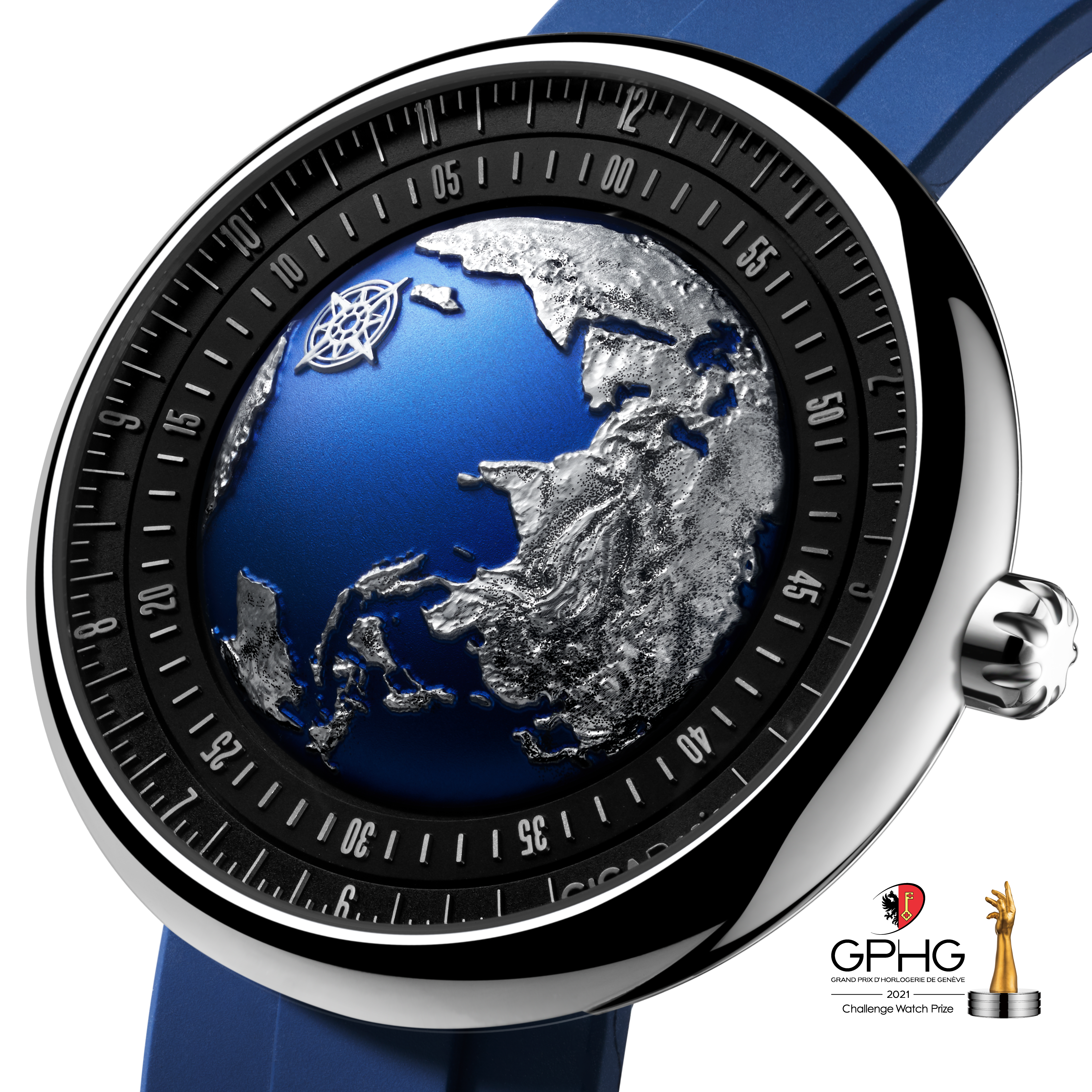 CIGA Design Blue Planet automatisk klokke 46mm stål blå