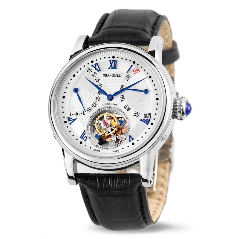 Sea-gull ST8004ZS tourbillon herreklokke hvit 43mm