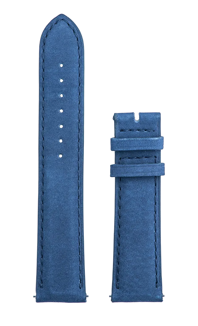 Speake-Marin Piccadilly Blue Nubuck klokkereim blå