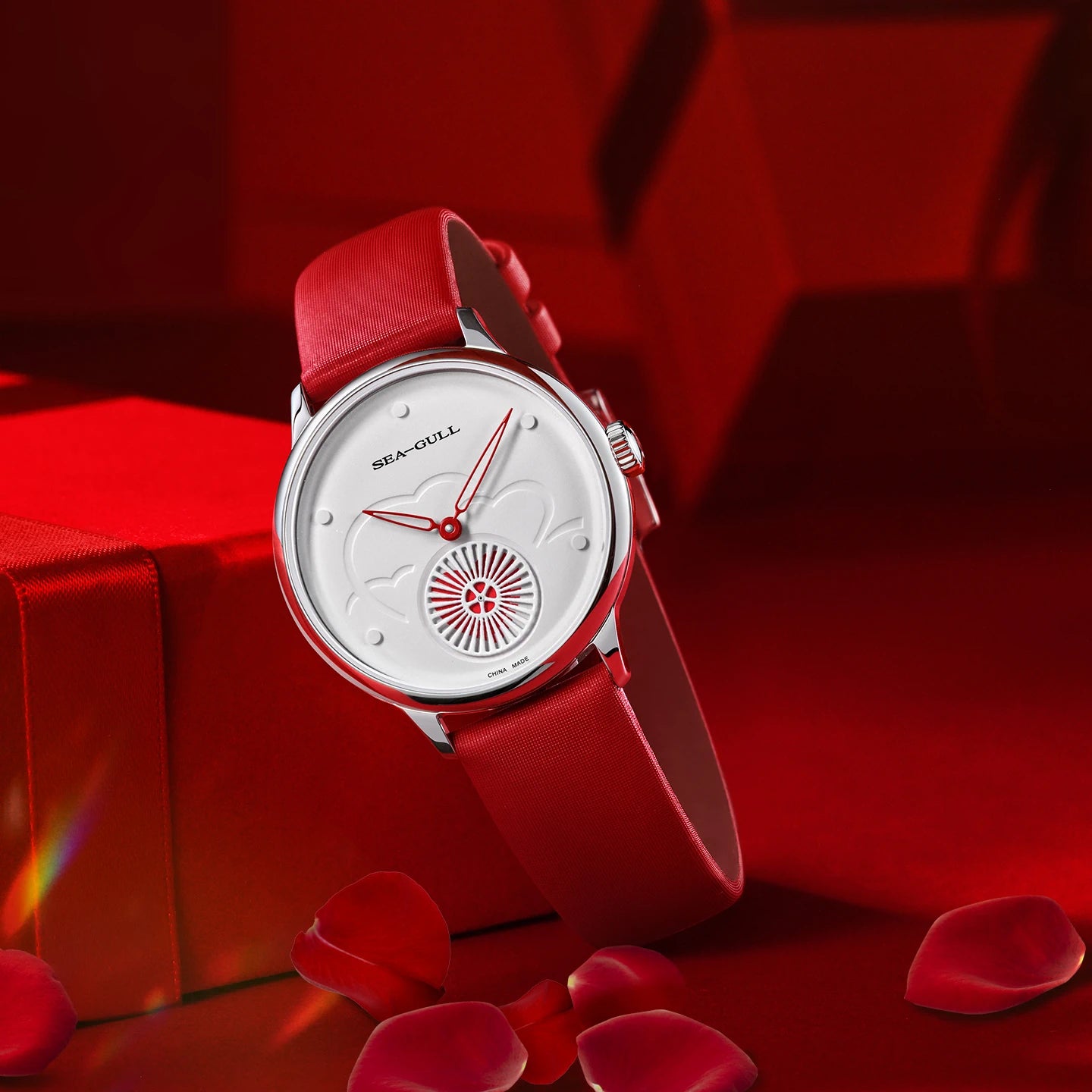 Sea-gull Heartbeat 813.96.6130L dameklokke hvit 34mm