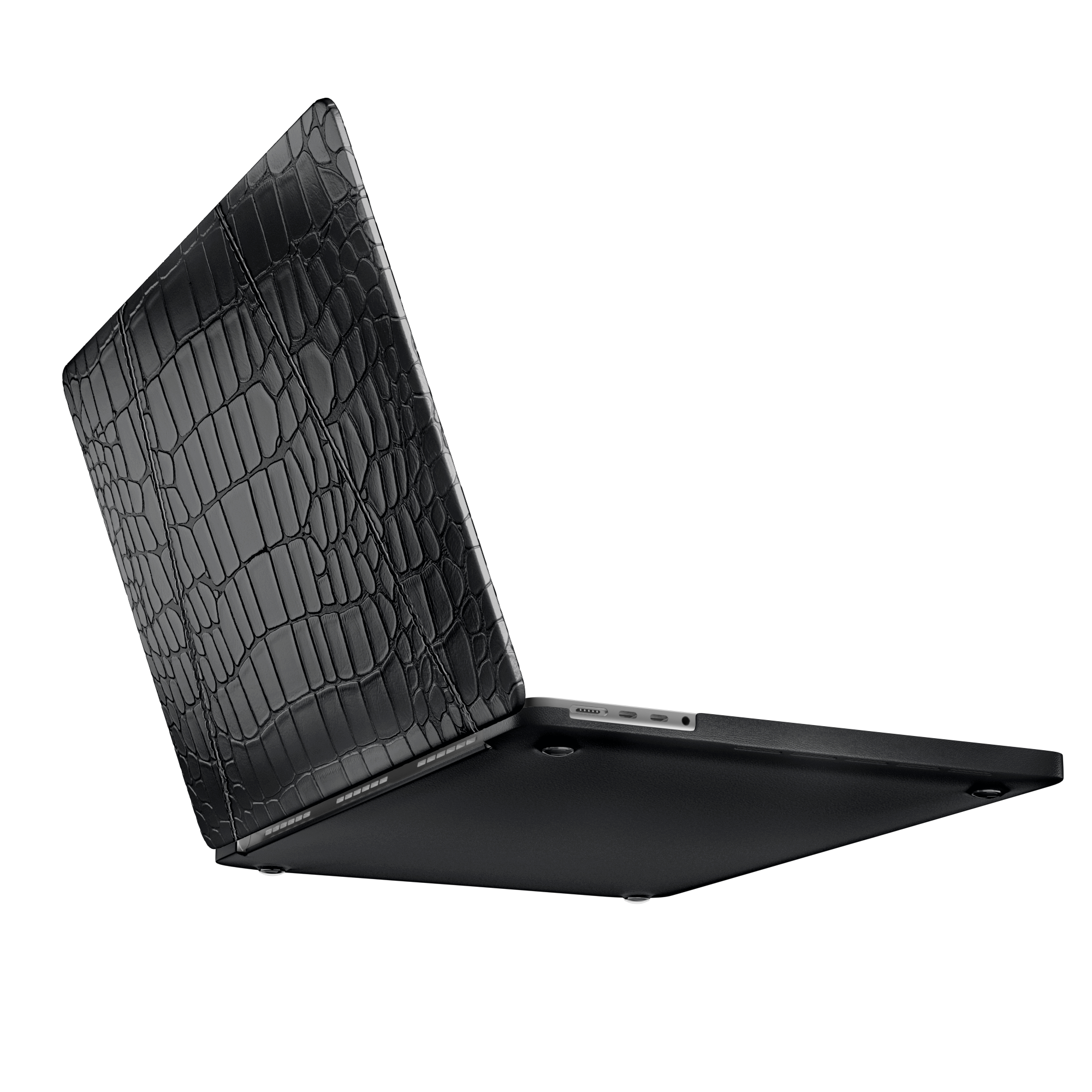 Label Noir MacBook Pro 16 Alligator deksel svart krokodilleskinn