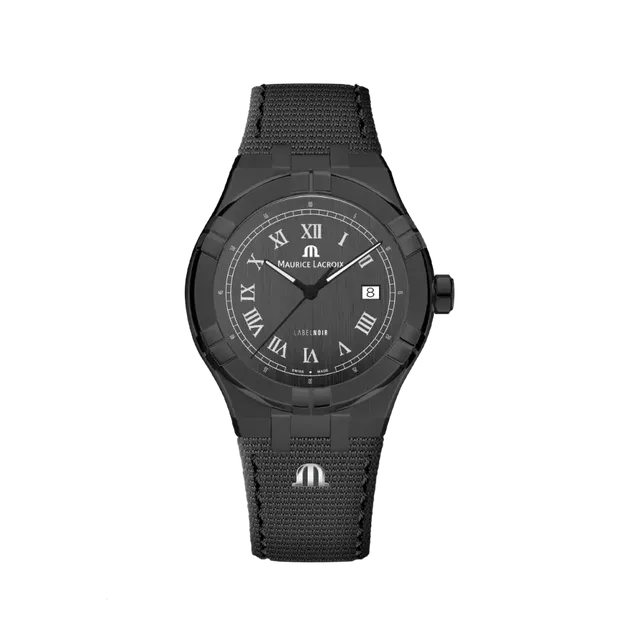 Label Noir Aikon Automatic 42MM klokke svart PVD tekstil
