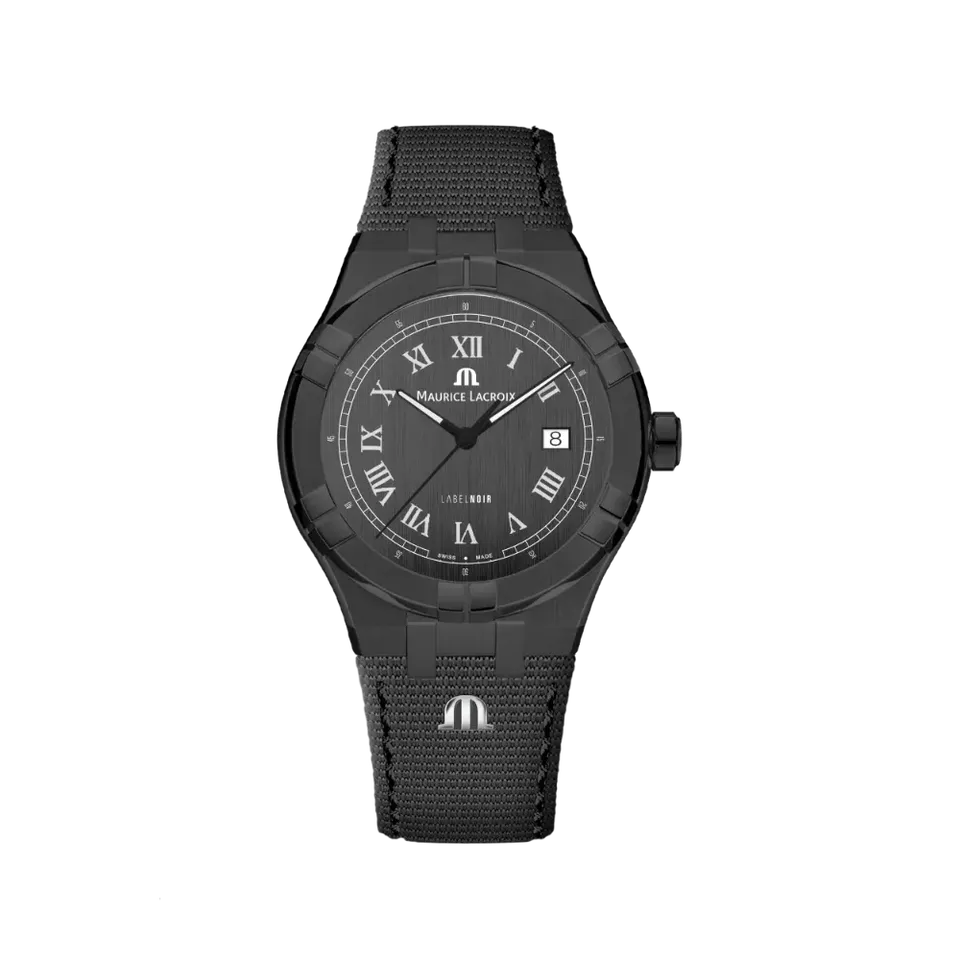 Label Noir Aikon Automatic 42MM klokke svart PVD tekstil