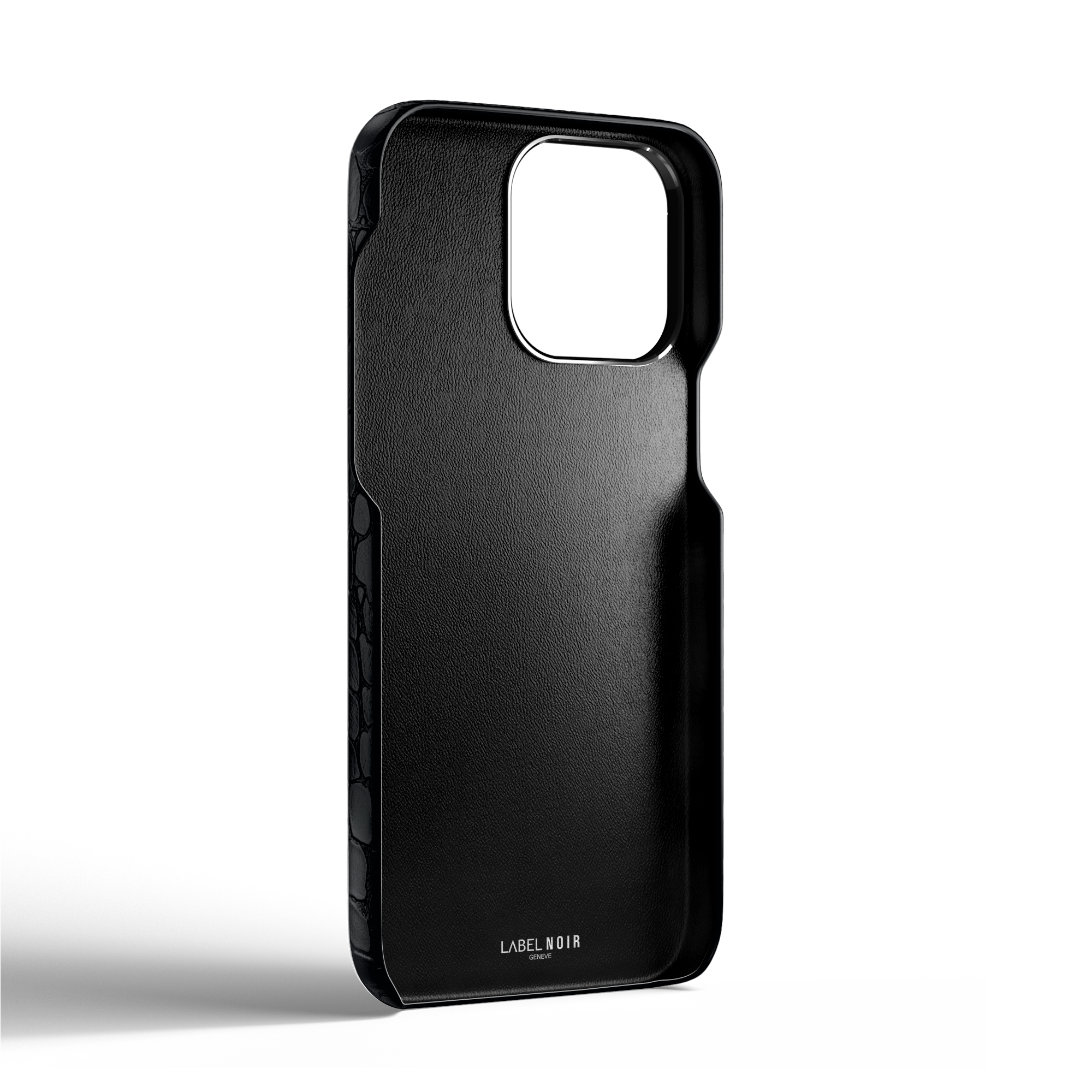 Label Noir Alligator iPhone 15 Pro deksel svart MagSafe