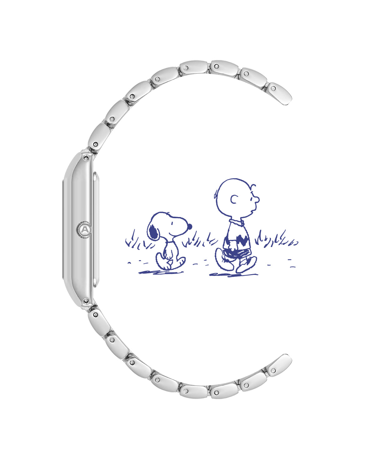 Armitron Peanuts 20mm dameklokke sølv Snoopy-klem