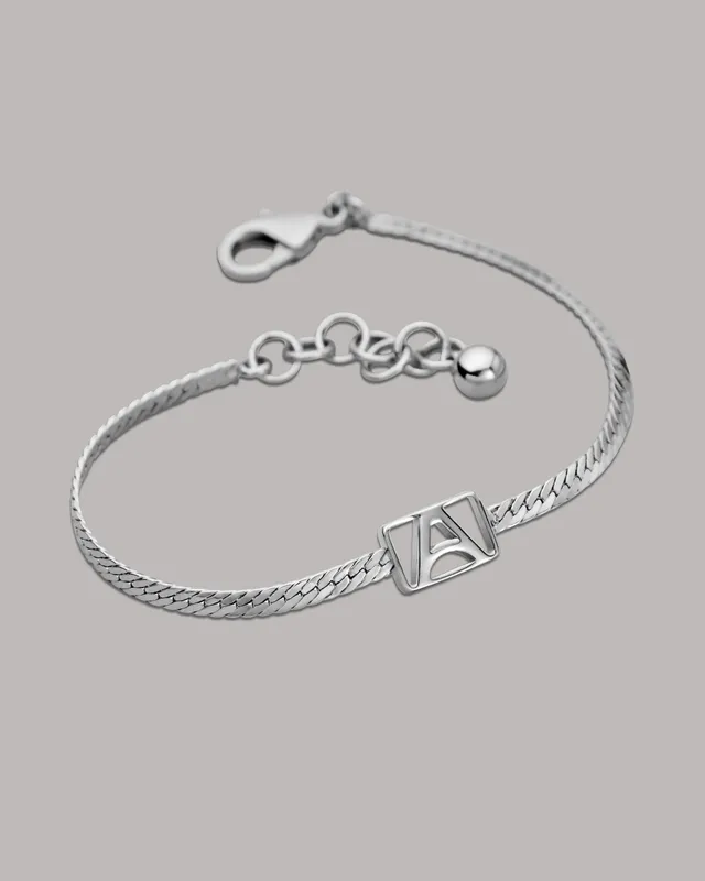 Armitron Herringbone & Logo armbånd sølv polert