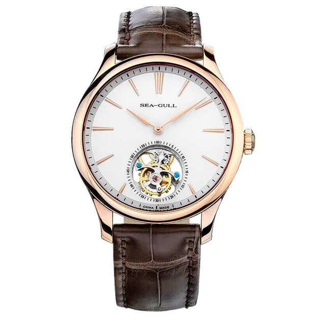 Sea-gull Heritage 518.930 herreklokke hvit/gull tourbillon