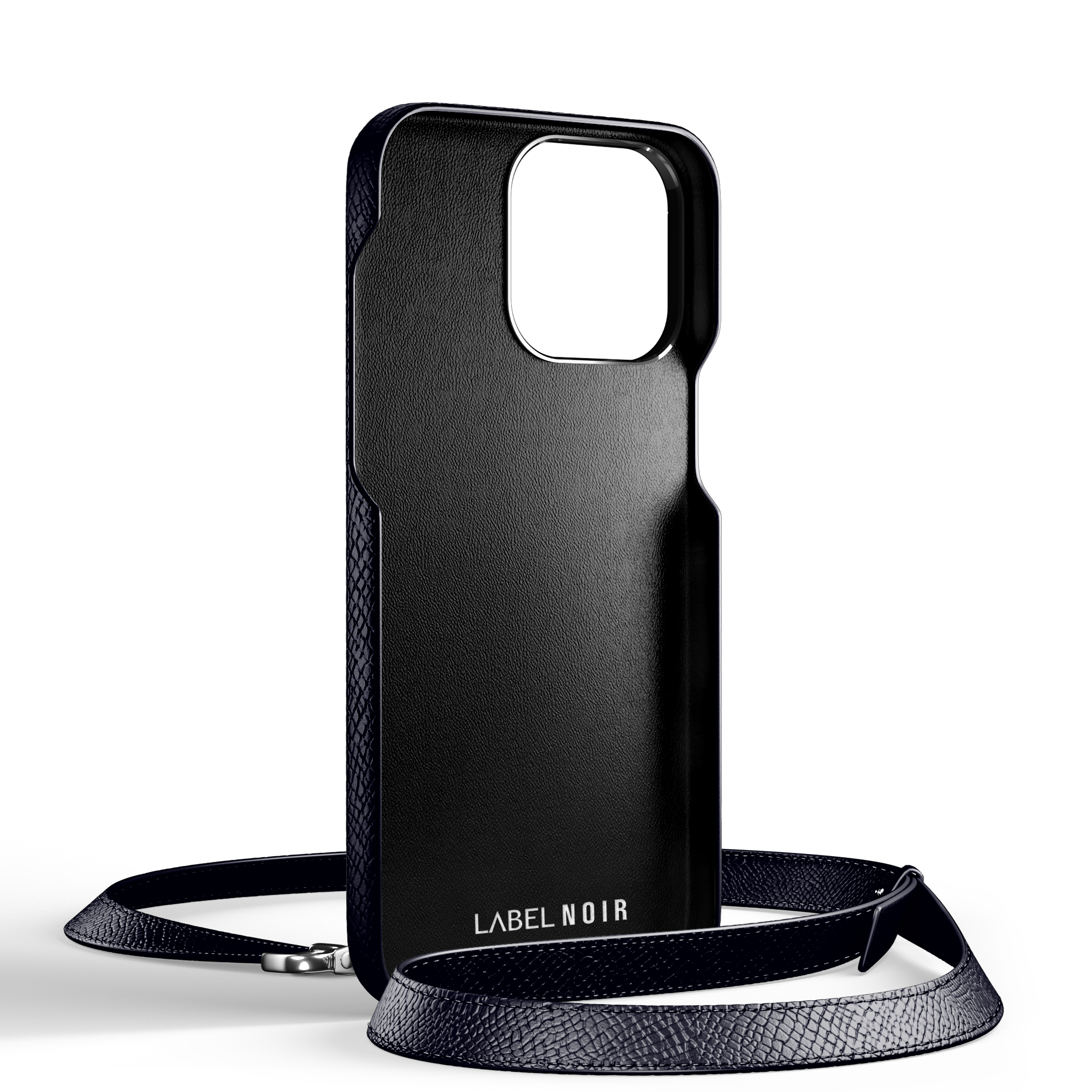 Label Noir iPhone 16 Pro Max crossbody-deksel skinn svart