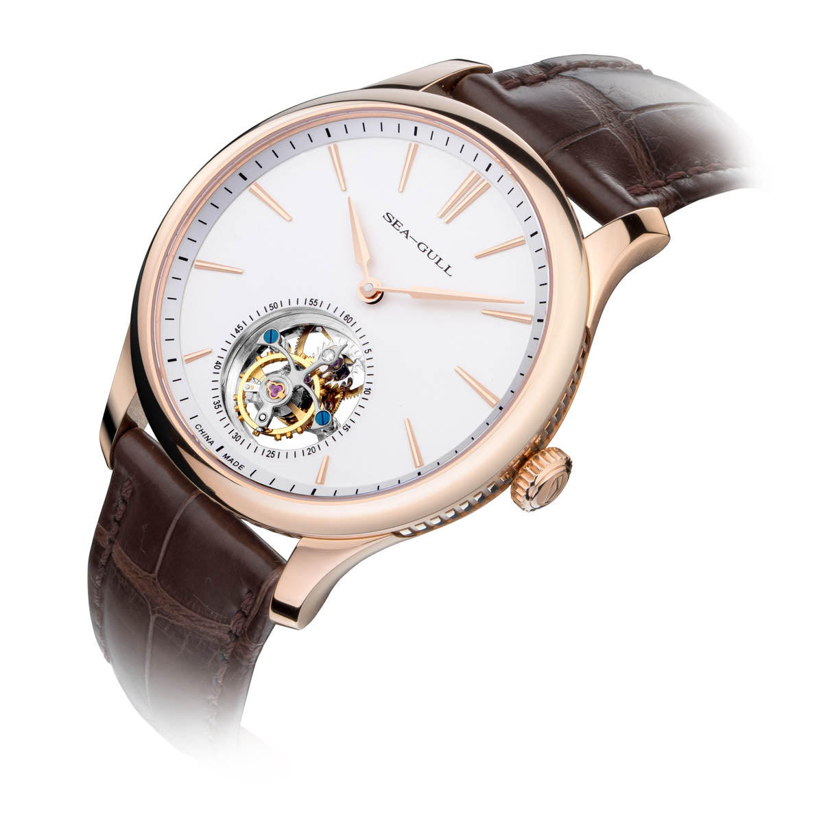Sea-gull Heritage 518.930 herreklokke hvit/gull tourbillon
