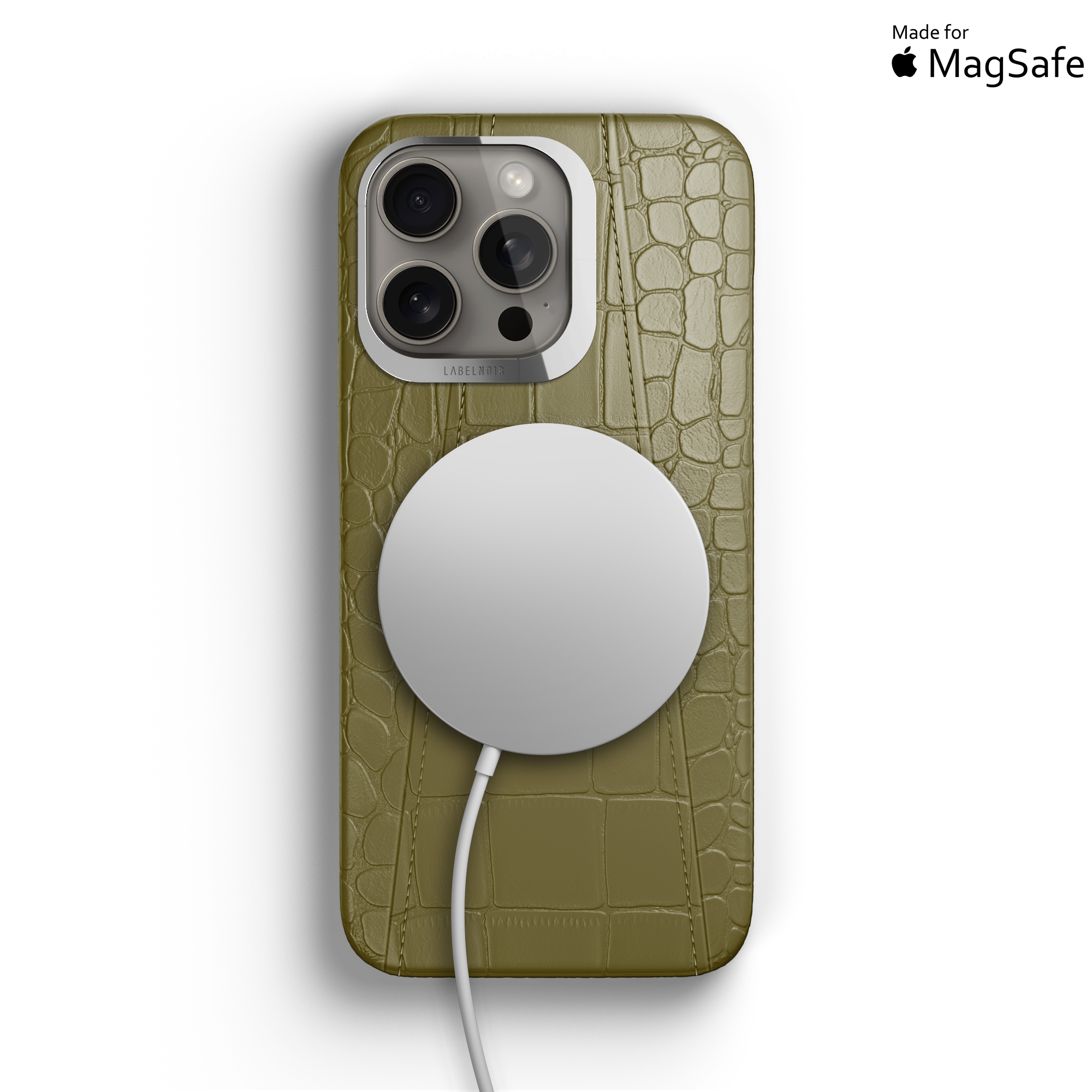 Label Noir iPhone 16 Pro Max deksel alligator svart MagSafe
