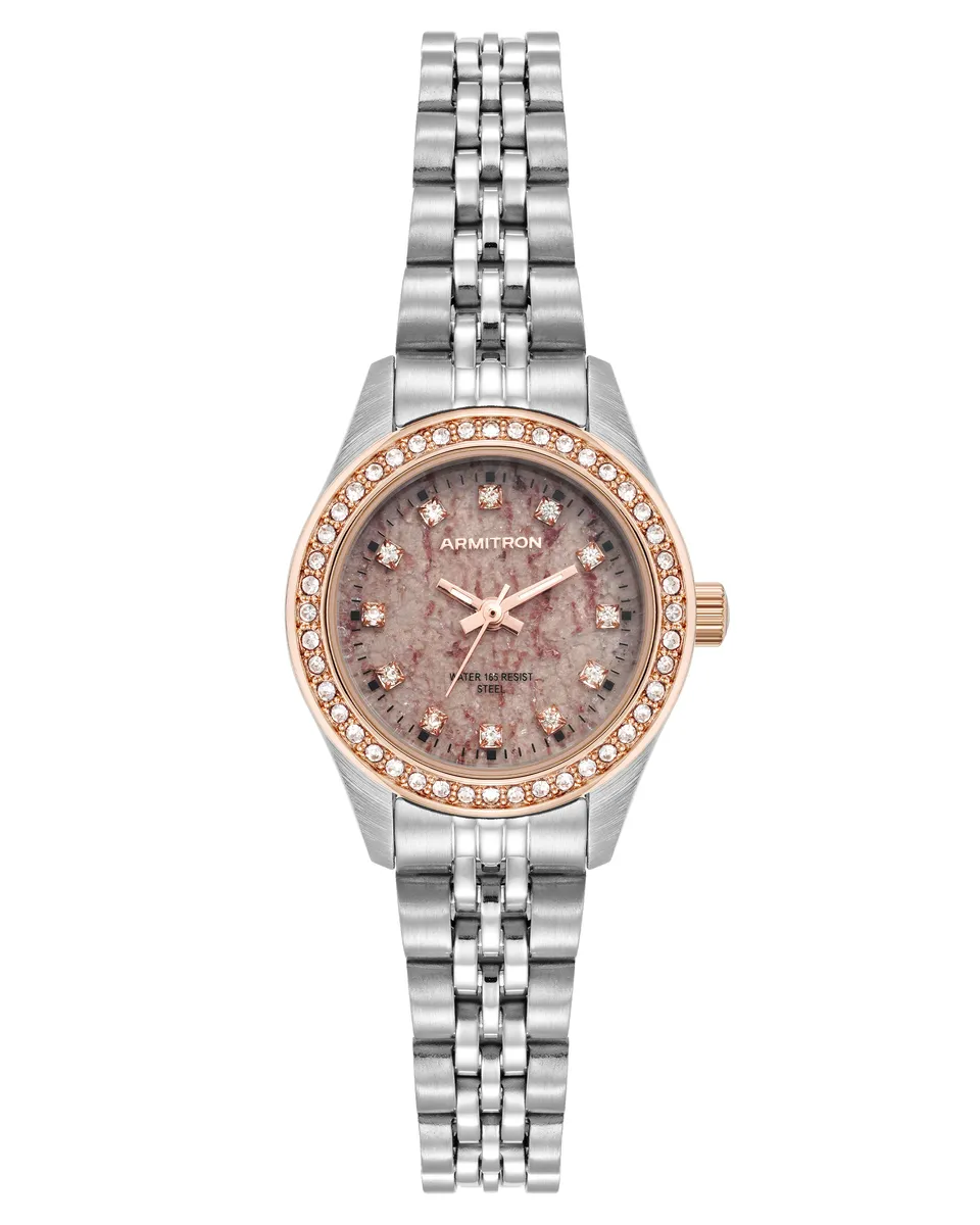 Armitron Minnie Stone Dial dameklokke 26mm roségull kvartsitt