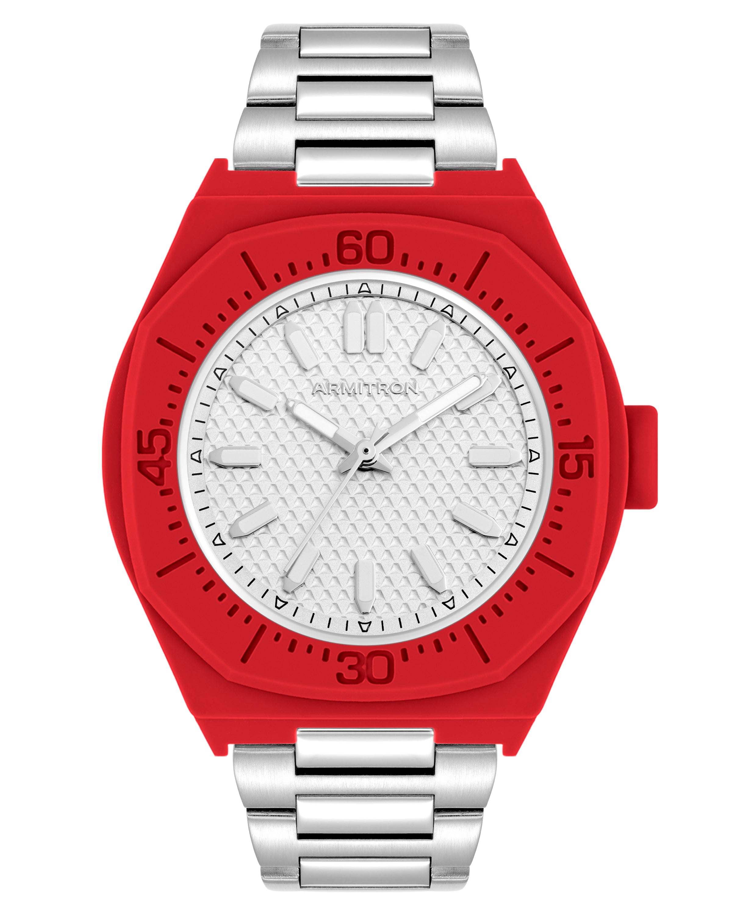 Armitron Jack herreklokke 44 mm sølv honeycomb