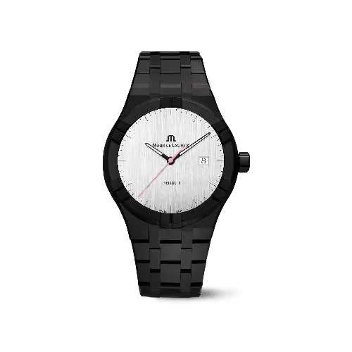 Label Noir Aikon Automatic 42MM klokke hvit sateng rosa