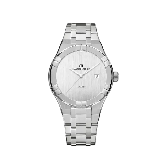 Label Noir Aikon Automatic 42MM klokke hvit satin stål