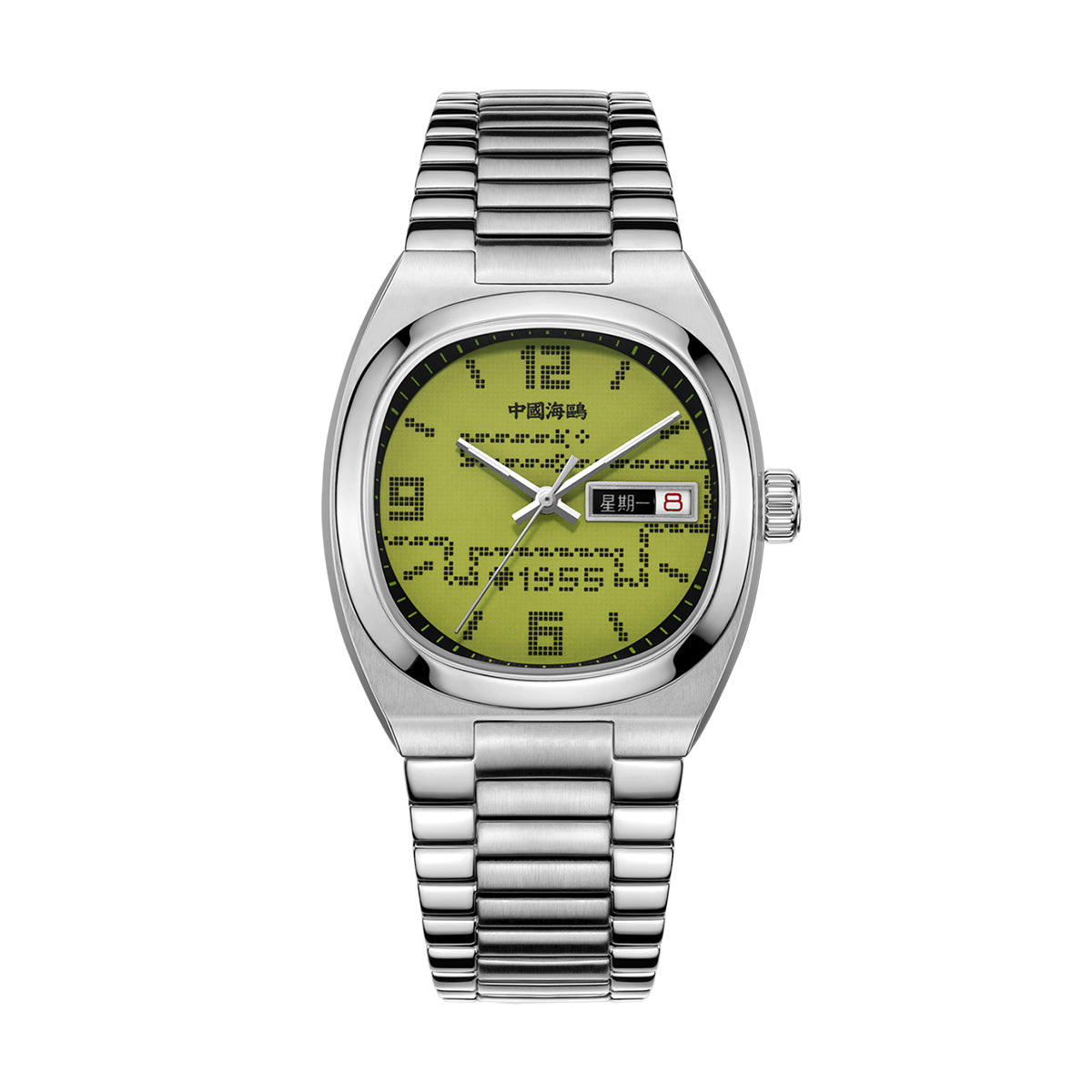 Sea-gull 826.47.1051 klokke grønn tonneau 36mm