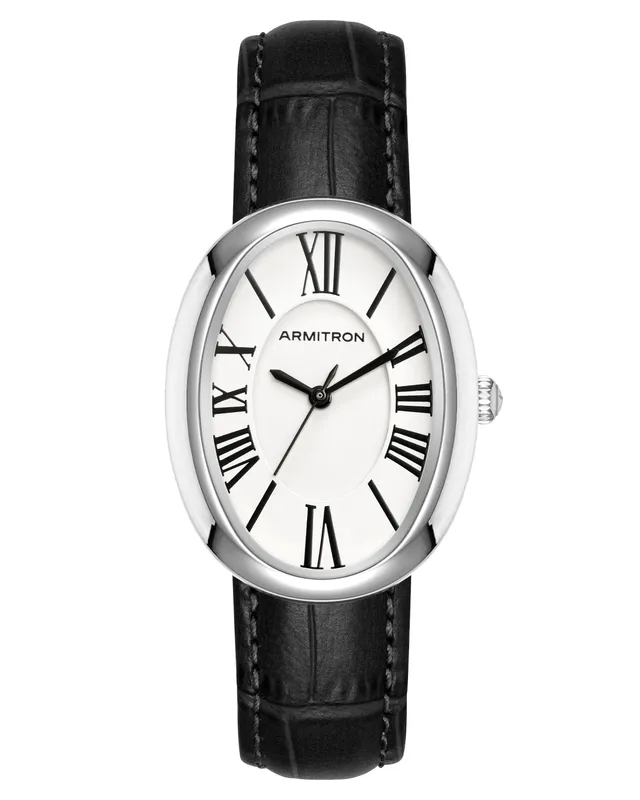 Armitron Andi klokke 28mm svart sølv lærreim