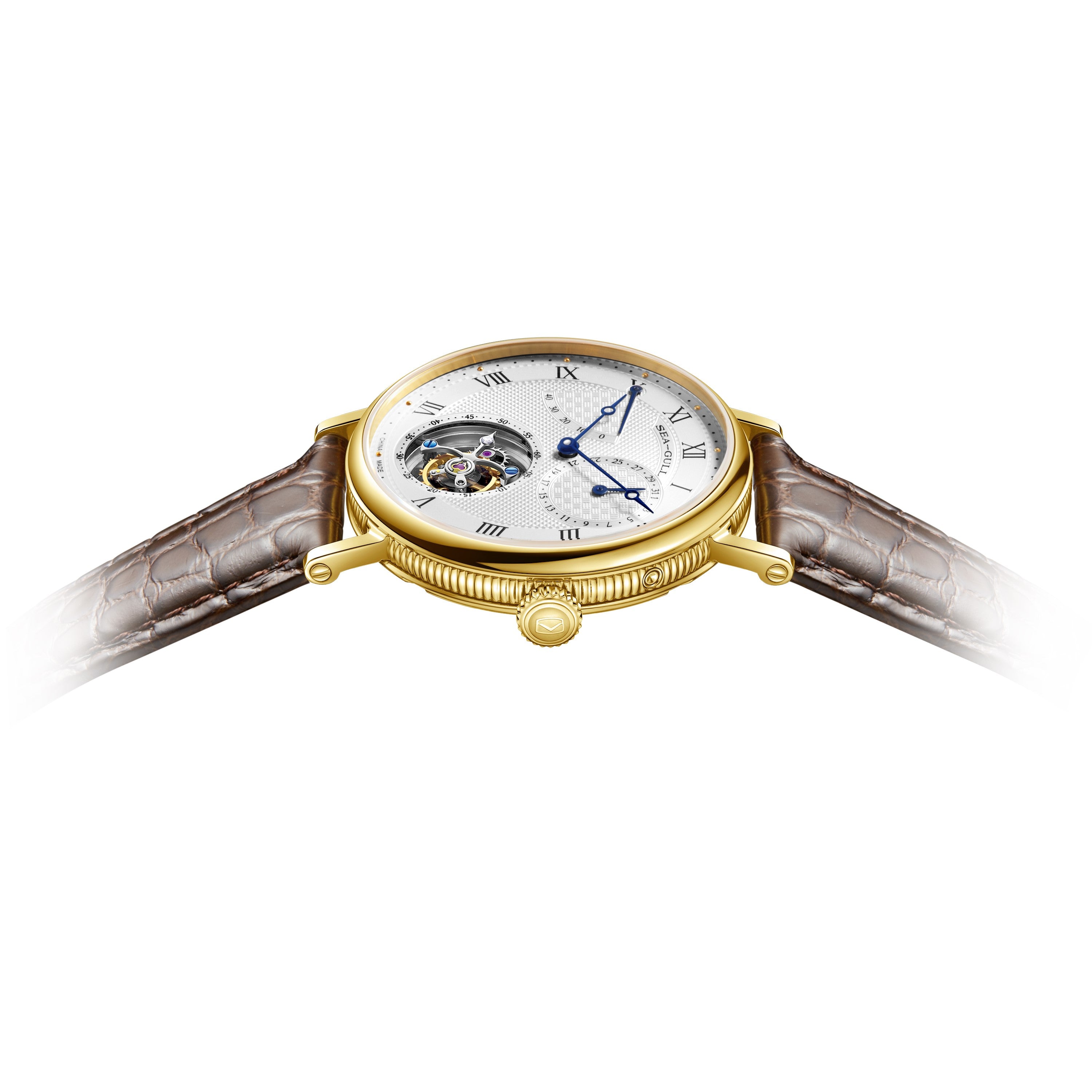 Sea-gull Heritage 818.11.8820 tourbillon hvit stål 41mm
