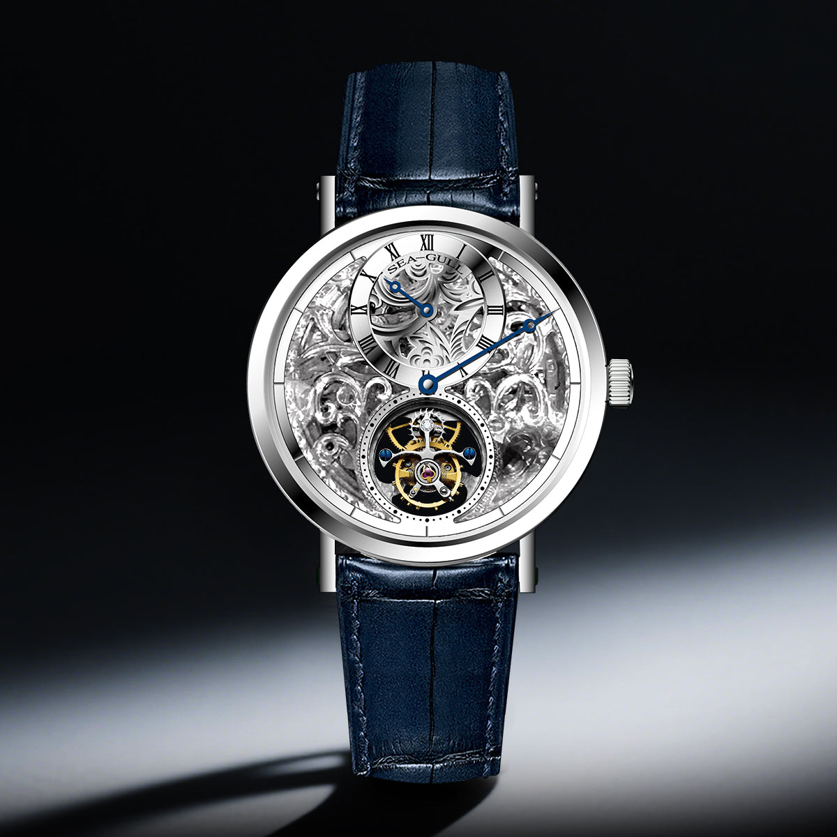 Sea-gull Artisan 818.11.8847K tourbillonklokke hvit 39mm