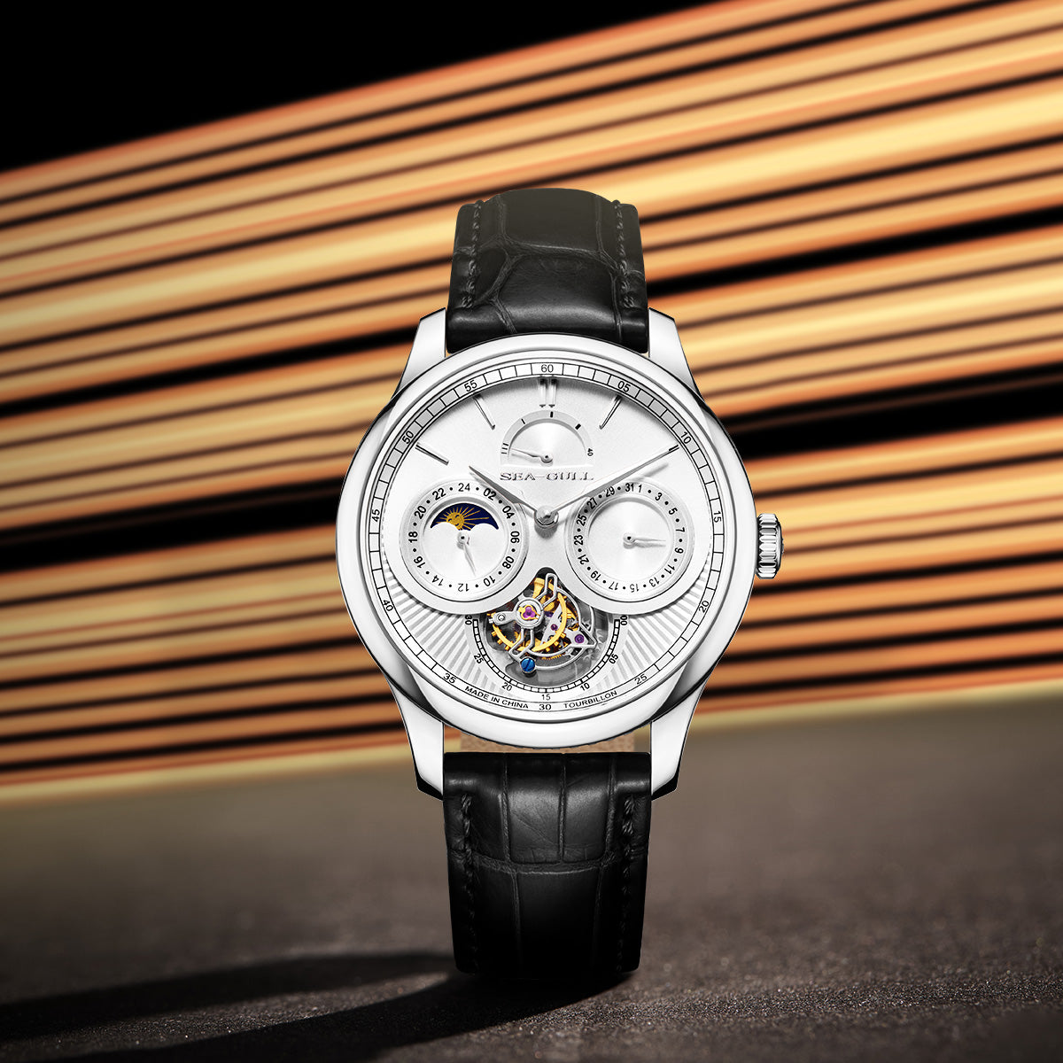 Sea-gull Artisan Heritage 818.12.8830 klokke hvit