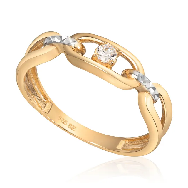 Espeland ring gult gull zirkonia 4,5 mm