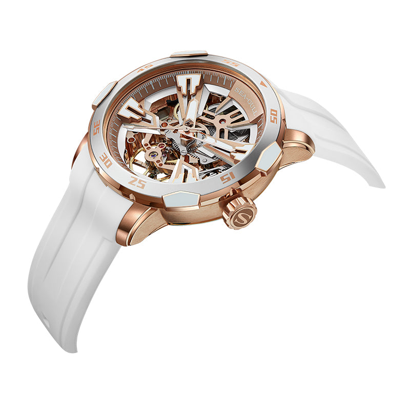 Sea-gull Edge 215.95.1125 skjelettklokke svart 44,5 mm herre