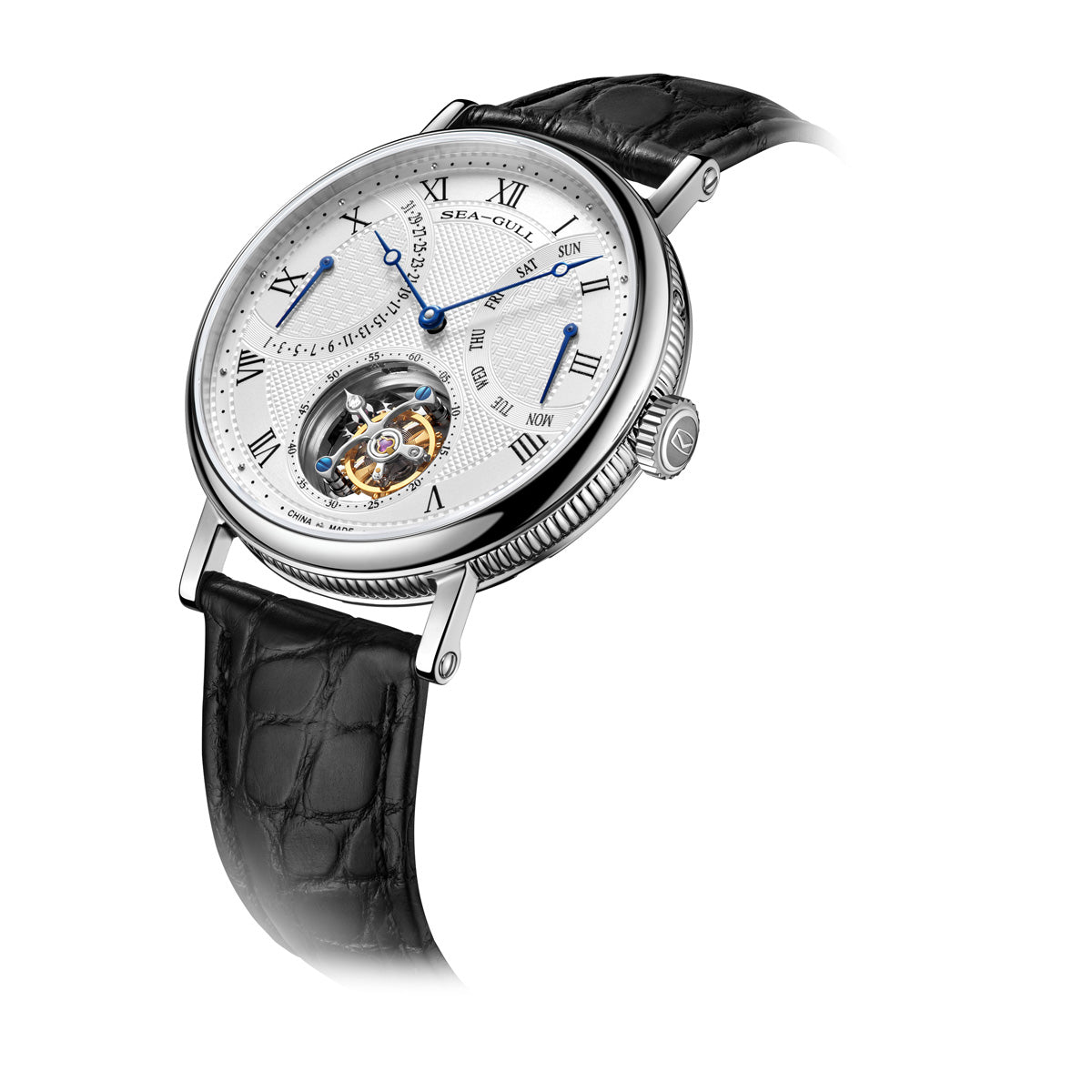 Sea-gull Heritage Complete Calendar 41mm tourbillon hvit