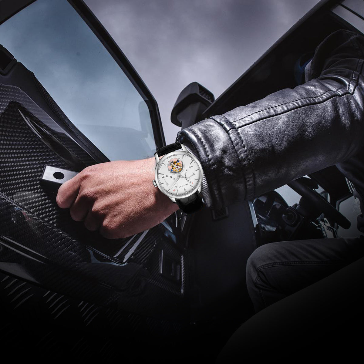 Sea-gull Artisan Heritage 818.12.8826 herreklokke hvit tourbillon