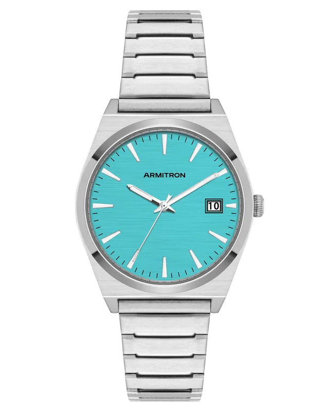 Armitron 1975 34,5mm dameklokke aqua sølv dag-dato